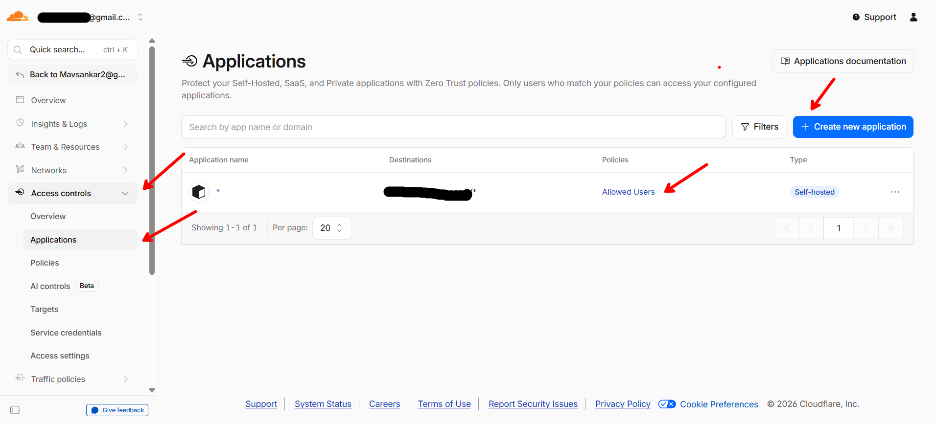 把 Cloudflare Access 策略分配给应用